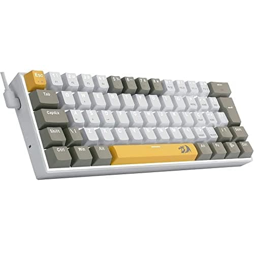 TECLADO GAMER REDRAGON LAKSHMI AMARELO+BRANCO+ CINZA COM SWITCH MARROM