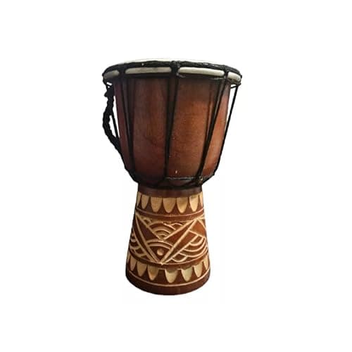 Tambor Djembe Africano com Pele de Couro Marrom