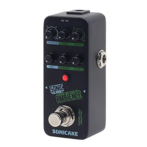 Pedal de delay e reverb Sonic Ambience Multi Mode Tap Tempo para guitarra e baixo, preto