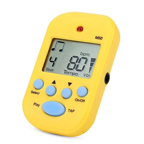 RiToEasysports Mini Metrônomo Digital Beat Tap M50 de Bolso para Músicos, Ideal para Prática e Performance Musical (Amarelo)