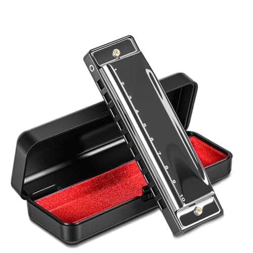Gaita de Boca Diatônica Harmônica, Harmonica Boca Órgão 10 Furos C Chave com Capa, Mini Órgão de Boca de Gaita, Instrumento Musical de Órgão com Boca