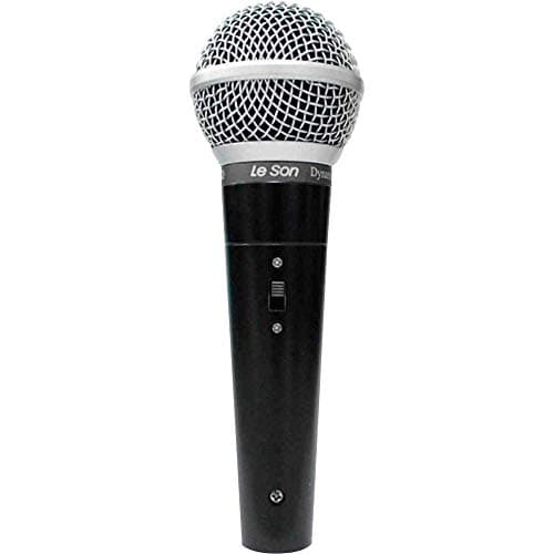 Microfone de mão dinâmico LS50 Leson preto com cápsula prateada