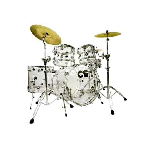 Bateria Acústica Acrílica CS Drums, Bumbo 22", sem Pratos