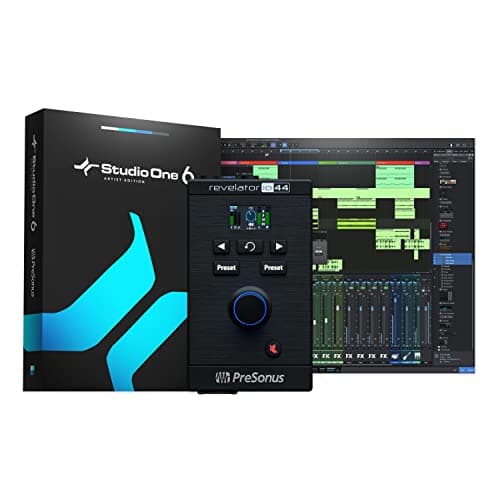 PreSonus Interface De Áudio Usb-C Revelator Io44 Para Produção Musical E Streaming Com Mixer Integrado E Predefinições De Efeitos Fáceis De Usar, Além Do Software De Gravação Studio One Daw Preto