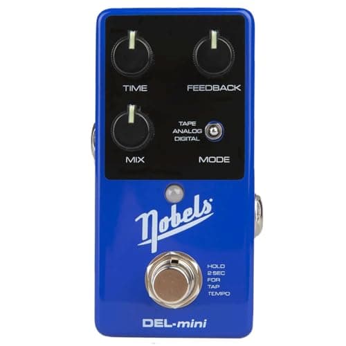 DEL-mini Pedal de Delay Digital Compacto com 3 Modos (Tape/Analógico/Digital), Tap Tempo, Saída Estéreo e Mounty-P para Guitarra, Baixo e Home Studio - 9V DC