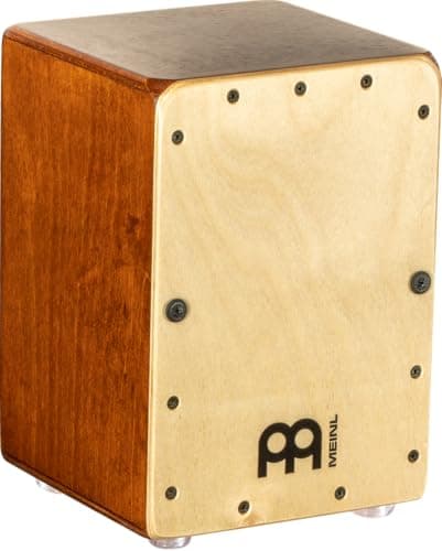 Mini caixa de cajon Meinl com caixa interna – Feito na Europa – Placa frontal de bétula báltica/corpo de bétula de amêndoa, tamanho miniatura, garantia de 2 anos (MC1AB-B)