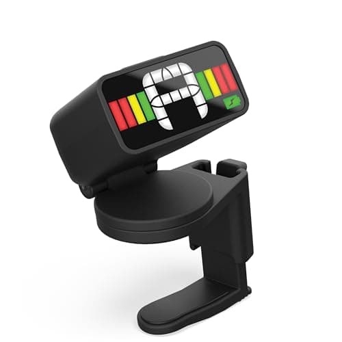 Sintonizador de guitarra D'Addario, preto, com display digital multicolorido