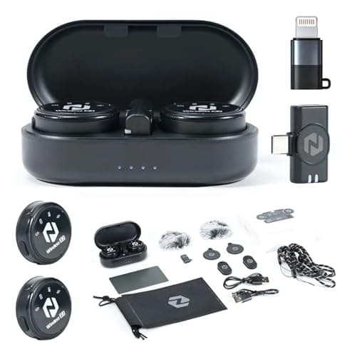 Microfone Lapela Microfone Sem Fio S3 Magnética Duplo Type-c E Lightning, Distância de Transmissão de 200 Metros, Autonomia de 30 Horas para YouTube, TikTok, Podcast e Vlogs