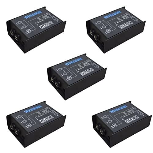 Kit 05 Direct Box Passivo Wireconex WDI600 de Impedância, quatro unidades pretas