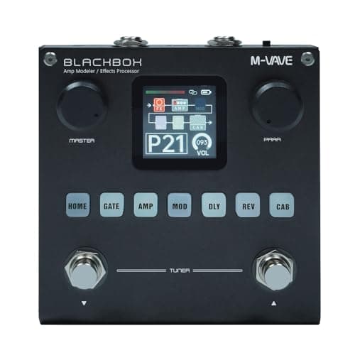 M-VAVE VEDO BLACKBOX - Processador de Efeitos Multifuncional para Guitarra/Baixo com 80 Presets, Bateria Recarregável, 6 Módulos de Efeitos, Simulação de Amplificador, Bluetooth e Aplicativo Controle
