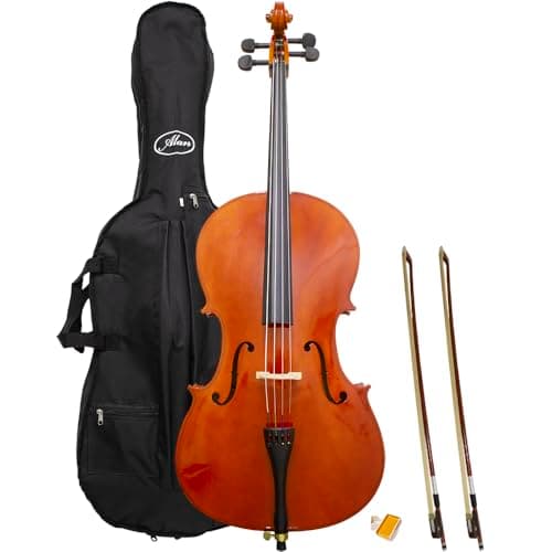 Violoncelo AL-1210 4/4 com arco extra Alan em fundo branco