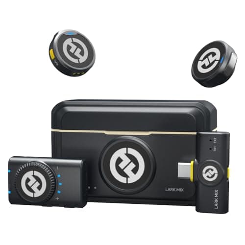 Hollyland Lark M2 Microfone de Lapela Sem Fio, Mini Microfone 48kHz/24bit, Cancelamento de Ruído para Gravação e Transmissão, Compatível com iPhone/Camera/Android/PC(2TX+2RX+Estojo de Carregamento)