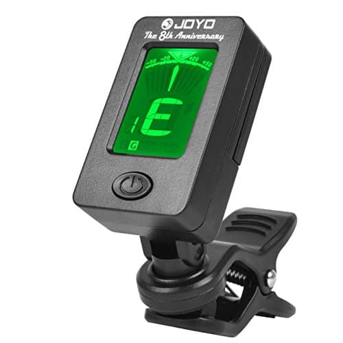Afinador de instrumentos Joyo Jt-01 com tela verde e clipe de guitarra