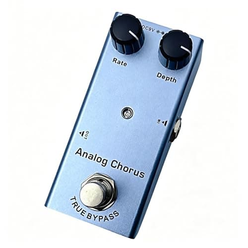Pedal de efeito Analog Chorus para guitarra, ajuste de taxa e profundidade, switch True Bypass, cor azul