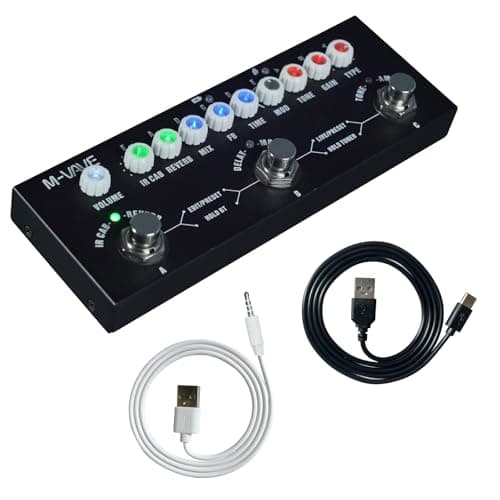 Pedal de Guitarra Multiefeitos M-VAVE com 9 Modelos de Amplificadores e Suporte para Gravação