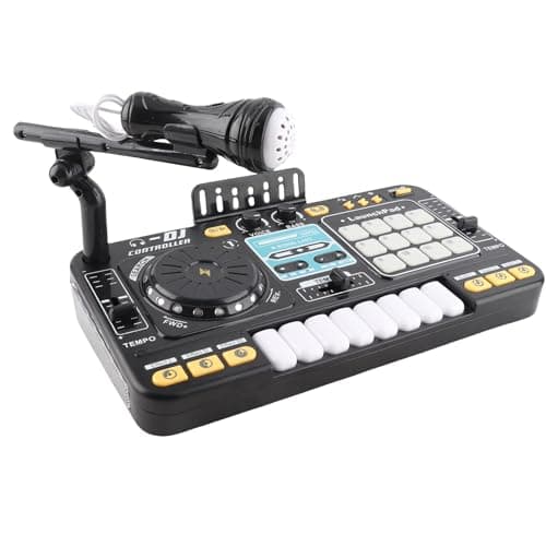 Alomejor Mixer de DJ, 12 Interfaces HD Com Controle de Velocidade de Efeitos Sonoros No Modo DJ Bluetooth, Com Modos de Gravação e Programação, para Celular e Microfone para Festa de