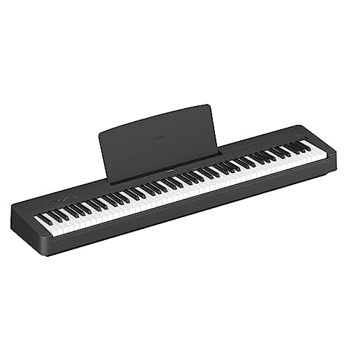 Yamaha Piano digital P-145 com 88 teclas compactas de martelo graduado e 10 vozes instrumentais, leve e portátil, preto