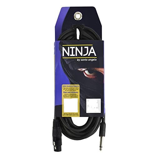 Cabo de microfone Ninja Santo Angelo 9,15m com conector P10 e XLR fêmea
