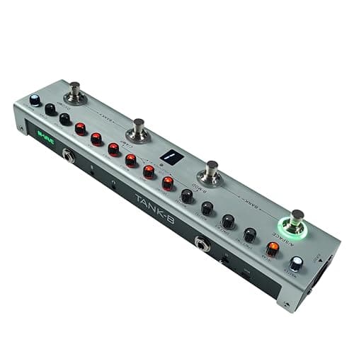M-VAVE Pedal Multiefeitos para Baixo Profissional TANK-B com Bateria Recarregável, 36 Presets, Bluetooth, Simulador de Amplificador, IR Cab, Gravação em Celular - Efeito Portátil para Estúdio e Palco