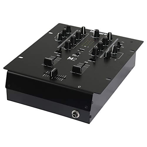Numark M2 - Mixer de DJ Scratch de 2 canais, montável em rack com equalizador de 3 bandas, entrada de microfone e Crossfader substituível com controles reverso e inclinação