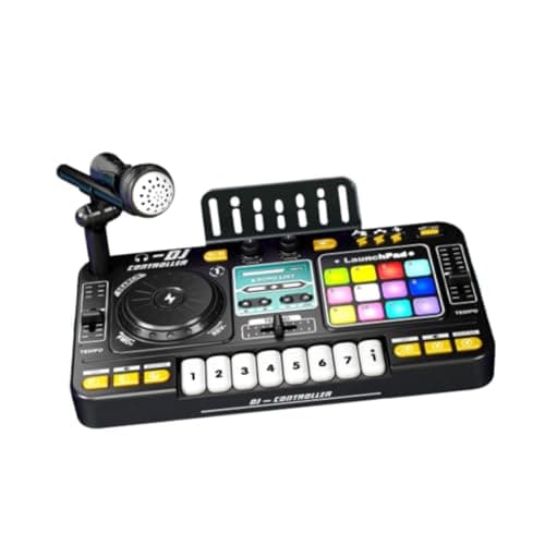 menolana Kids DJ Mixer Kids DJ Controlador Interativo Teclado eletrônico DJ Misturador de festa com luzes e efeito para o aniversário da festa