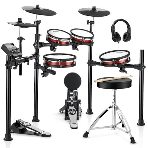 Conjunto de bateria eletrônica Donner DED-200 MAX com peles de malha profissional