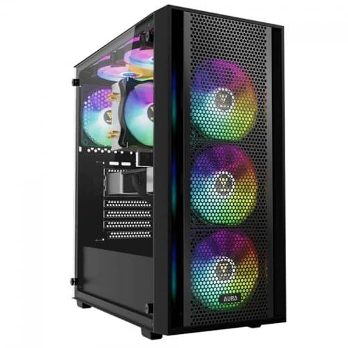 Gabinete Gamer Gamdias Aura GC2 Elite ARGB Preto com 4 fans AURA GC2 ELITE ARGB