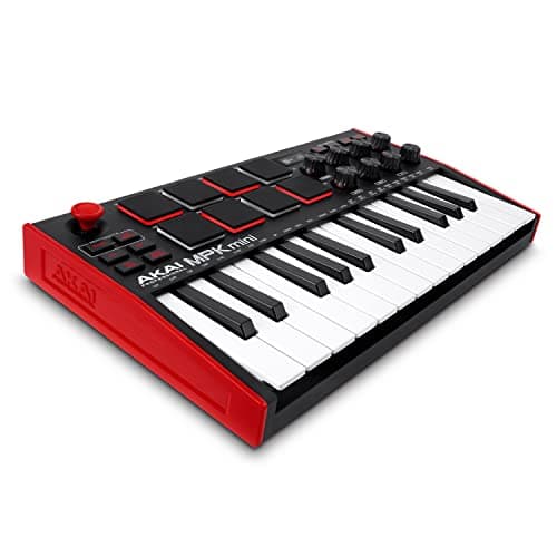 Akai Professional MPK Mini MK3 - Controlador de Teclado MIDI USB com 25 Teclas, 8 Pads de Bateria Iluminados, 8 Knobs, Software de Produção Musical e Pacote de Sons da Native Instruments