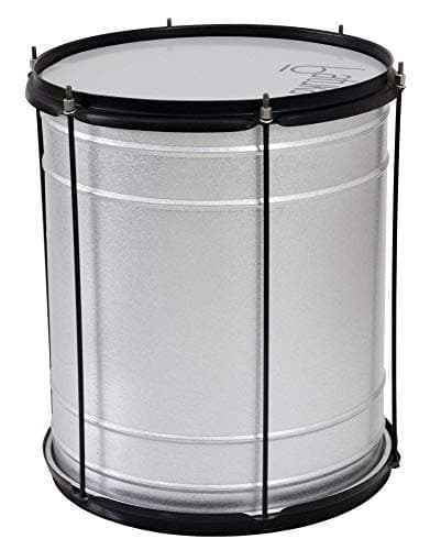 Surdo 45X14" Alumisteel 6 Afin Aro Chapa Preto Pele Leitosa Batuka