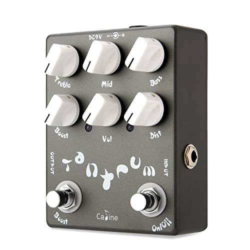 Caline Pedal de Distorção para Guitarra Cp-15 com Equalizador de 3 Bandas e Efeito de Bypass para Reforço de Ganho de Graves, Médios e Agudos.