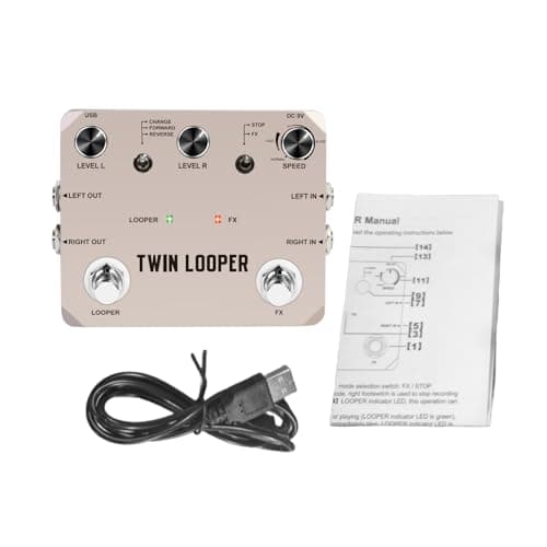 Alomejor Pedal Looper de Guitarra, 11 Tipos de Reprodução Gravação de 10 Minutos Pedal de Estação de Loop de Liga de Zinco Com Amostragem de 24 Bits, Com 2 Interruptores de pé, para