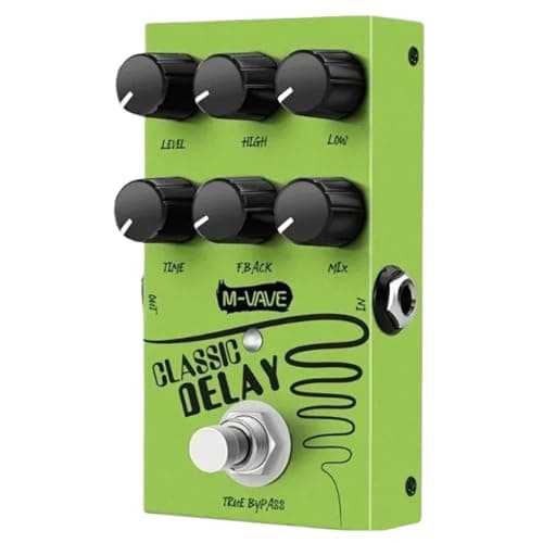 VEDO M-vave Pedal de efeito Classic Delay, True Bypass, tempo de delay de 600ms, para guitarra elétrica e baixo.