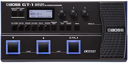 Pedaleira Multiefeito para Guitarra Boss GT-1 com Botões de Controle e Display LCD