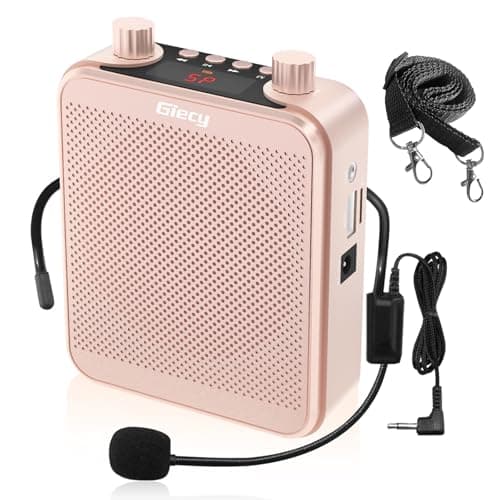 Amplificador de voz portátil Giecy rosa 30W recarregável 2800mAh