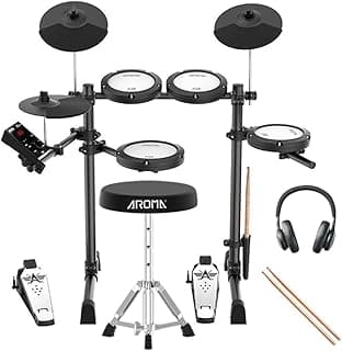 Kit Bateria Eletrônica AROMA TDX-18 com Banco, Fones e Baquetas