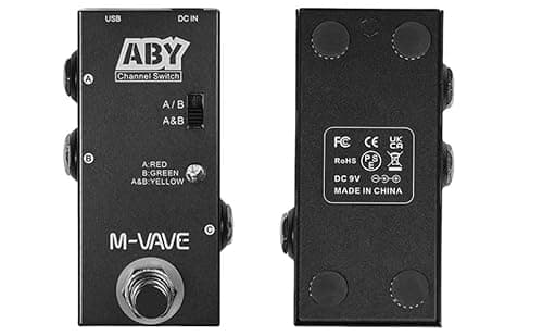 M-VAVE ABY Pedal Seletor de Canais para Guitarra/Baixo: True Bypass, Chave AB Dupla Direção, Metal Durável, Sem Necessidade de Alimentação, Compacto para Pedalboards Profissionais