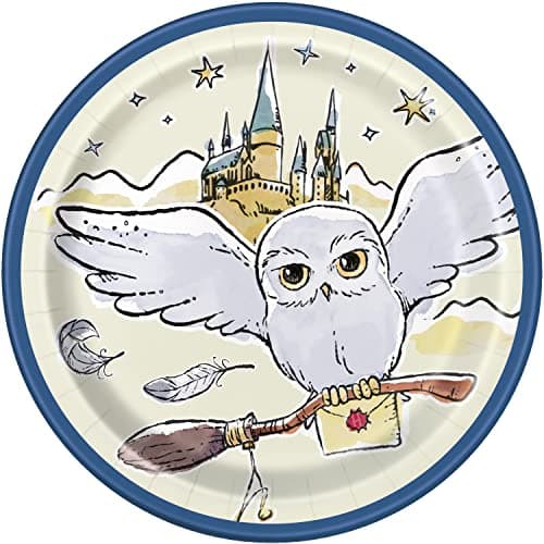 Unique Pratos de papel 23564-18 cm - Festa Harry Potter - Pacote com 8, multicolorido