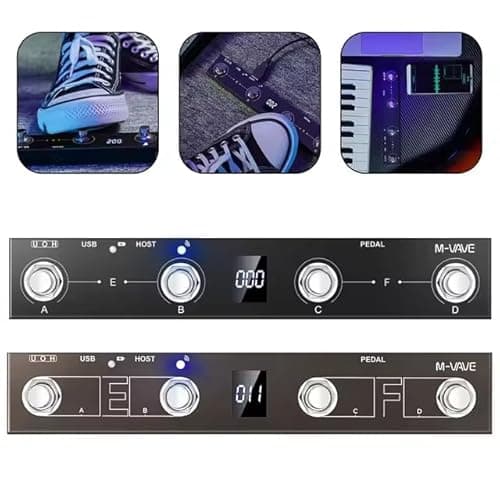 Pedal MIDI sem fio M-VAVE VEDO Chocolate-Plus para guitarra, violão e teclado
