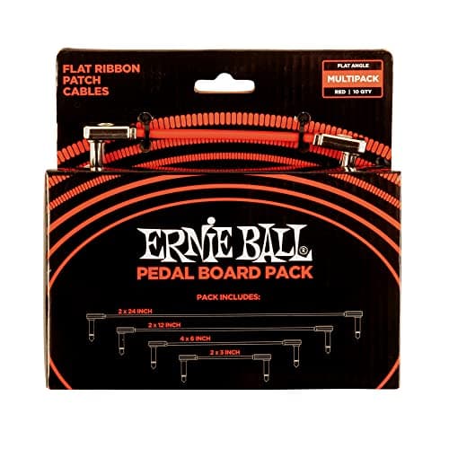 Ernie Ball Flat Ribbon Patch Cables Pedalboard Multi-Pack multi lengths - Red