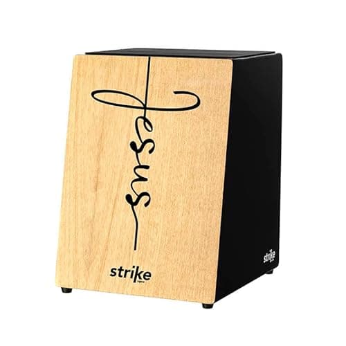 Cajon FSA Instrumento de Percussão Profissional Feito à Mão - Graves Profundos, Som de Caixa Nítido, Madeira Brasileira, Design Ergonômico de Inclinação SK4073 JESUS CROSS