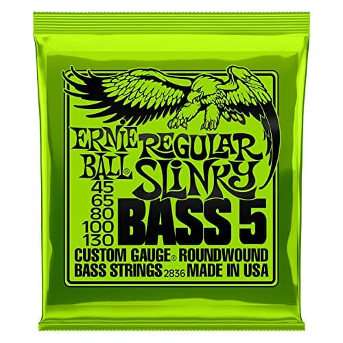 Cordas para baixo Ernie Ball Regular Slinky P02836, revestimento de níquel, calibre 45-130
