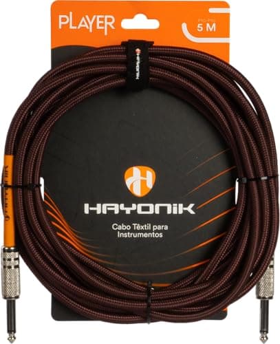 Cabo têxtil para instrumentos Hayonik 5m marrom