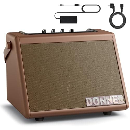 Donner Amplificador de Bateria de 20W, Amplificador de Teclado e Alto-Falante Sem Fio para Bateria Eletrônica, Mini Dda-20 Portátil para Prática Em Casa (Marrom)