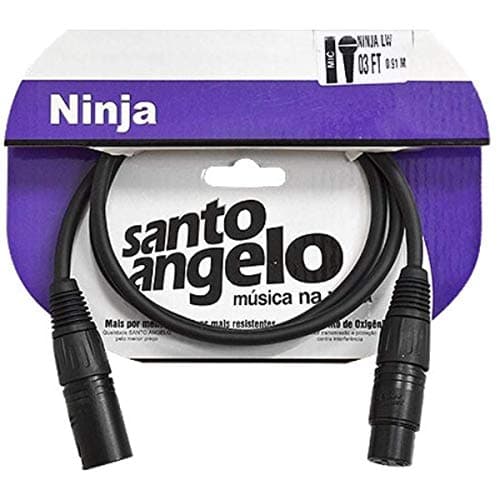 Cabo para microfone XLR macho/XLR fêmea Ninja LW 0,91 metros preto Santo Angelo