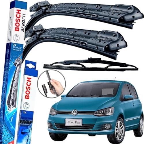 Palheta Limpador Parabrisa Bosch Aerofit Par de Palheta Limpadora Dianteiro + Traseiro Vw fox 2013 à 2022