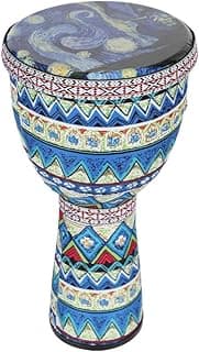 Tambor de mão africano 8 polegadas com padrões artísticos multicoloridos