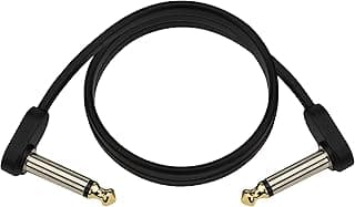Cabo de instrumento musical preto com conectores banhados a ouro