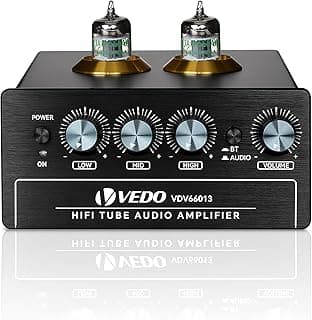 Pré-amplificador a válvulas VEDO HiFi com controles rotativos e tubos de válvulas