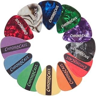 Palhetas de guitarra ChromaCast CC-SAMPLE Sampler, pacote com 12 unidades, cores variadas