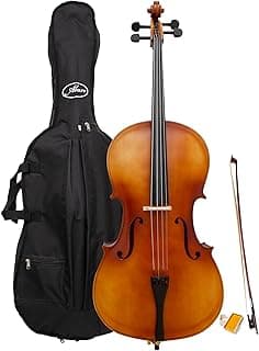 Violoncelo envelhecido Alan AL 1210 3/4 com arco de breu e capa protetora